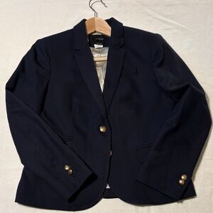 J.Crew Classic “Schoolboy” Navy Blazer with Gold Accents